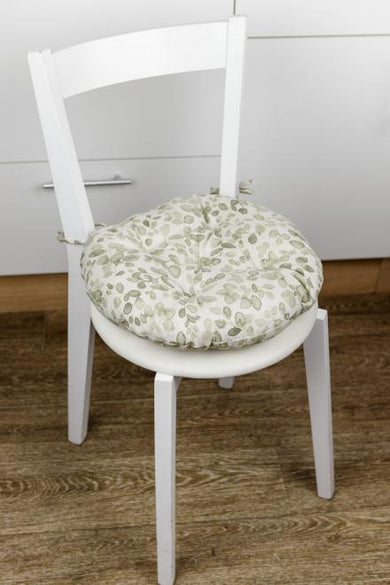 Кругла подушка на стілець Тереза Листочки ПРОВАНС, D40см 034533