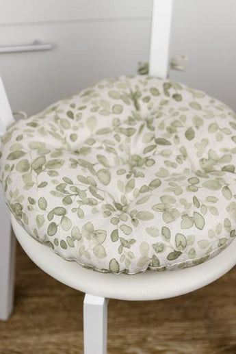 Кругла подушка на стілець Тереза Листочки ПРОВАНС, D40см 034533