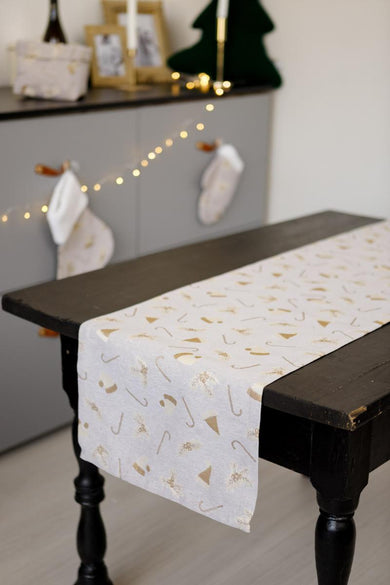 Декоративний новорічний чобіток Шапочки на бежевому ПРОВАНС, 34х26см 037542