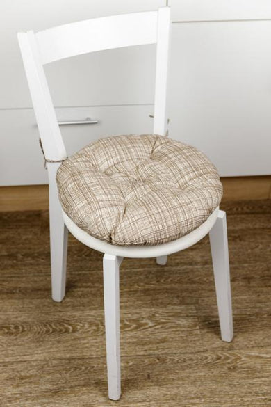 Кругла подушка на стілець Тереза Клітинка ПРОВАНС, D40см 034531