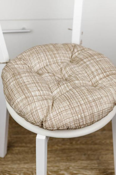Кругла подушка на стілець Тереза Клітинка ПРОВАНС, D40см 034531