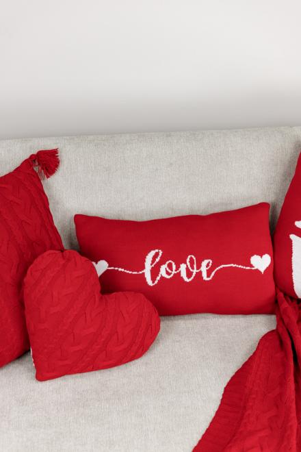Декоративна подушка вʼязана прямокутна Love Прованс, 30х45 см