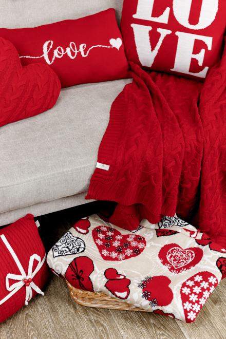 Декоративна подушка вʼязана прямокутна Love Прованс, 30х45 см