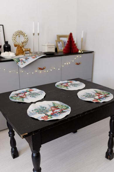 Новорічна кругла серветка Різдвяне багаття ПРОВАНС, D35см 036429