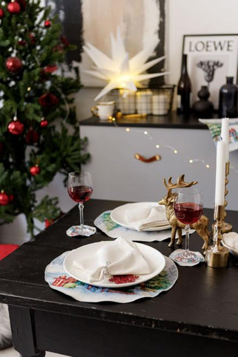 Новорічна кругла серветка Різдвяне багаття ПРОВАНС, D35см 036429