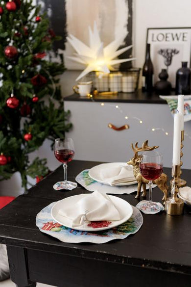 Новорічна кругла серветка Різдвяне багаття ПРОВАНС, D35см 036429