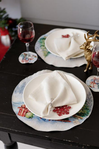 Новорічна кругла серветка Різдвяне багаття ПРОВАНС, D35см 036429