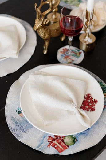 Новорічна кругла серветка Різдвяне багаття ПРОВАНС, D35см 036429