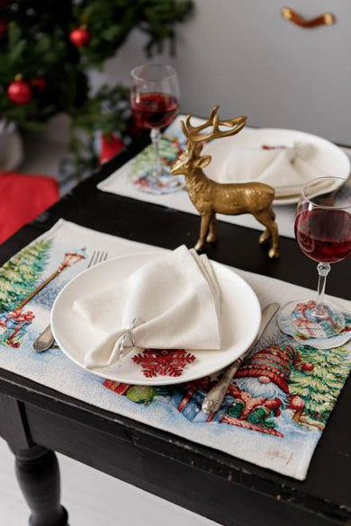 Новорічна гобеленова серветка Різдвяне багаття ПРОВАНС, 30х50см 036427