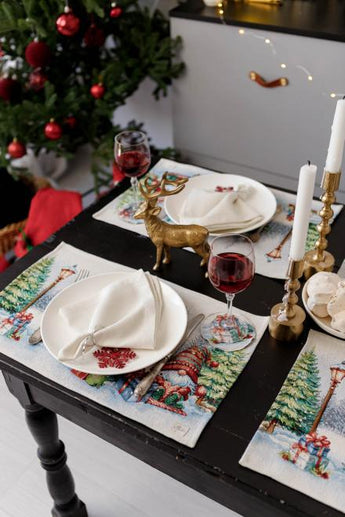 Новорічна гобеленова серветка Різдвяне багаття ПРОВАНС, 30х50см 036427