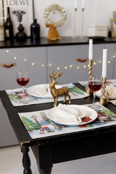 Новорічна гобеленова серветка Різдвяне багаття ПРОВАНС, 30х50см 036427