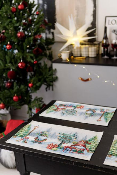 Новорічна гобеленова серветка Різдвяне багаття ПРОВАНС, 30х50см 036427