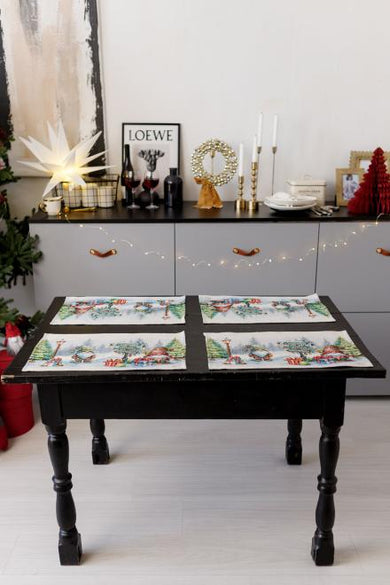 Новорічна гобеленова серветка Різдвяне багаття ПРОВАНС, 30х50см 036427