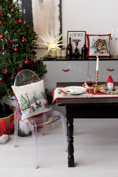 Подушка декоративна новорічна Гном на перехресті ПРОВАНС, 45х45см 037183