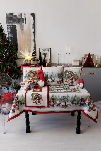 Наволочка гобеленова з велюром Снігова зима Санта ПРОВАНС, 45х45см 037193