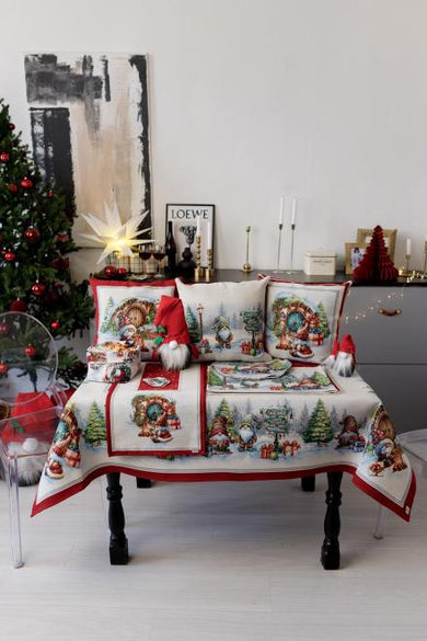 Наволочка гобеленова з велюром Снігова зима Санта ПРОВАНС, 45х45см 037193