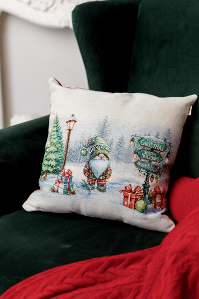 Подушка декоративна новорічна Гном на перехресті ПРОВАНС, 45х45см 037183