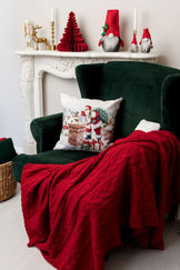 Наволочка гобеленова з велюром Снігова зима Санта ПРОВАНС, 45х45см 037193