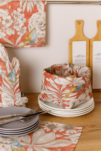 Універсальний кошик для зберігання Пташка на теракоті ПРОВАНС, 17х18х18см 034809