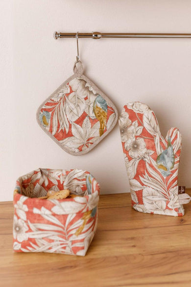 Універсальний кошик для зберігання Пташка на теракоті ПРОВАНС, 17х18х18см 034809