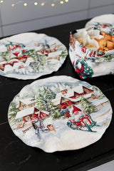 Гобеленова серветка кругла Снігова зима ПРОВАНС, D35см 036442