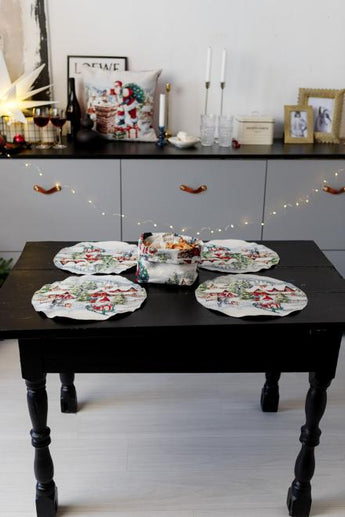 Гобеленова серветка кругла Снігова зима ПРОВАНС, D35см 036442