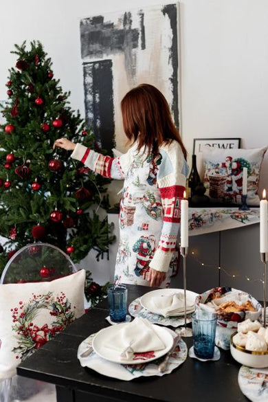 Гобеленова серветка кругла Снігова зима ПРОВАНС, D35см 036442