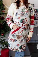 Новорічний гобеленовий фартух з велюром Снігова зима ПРОВАНС, універсальний 037848