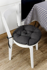Кругла подушка на стілець LEON чорна ПРОВАНС, D40см 038930