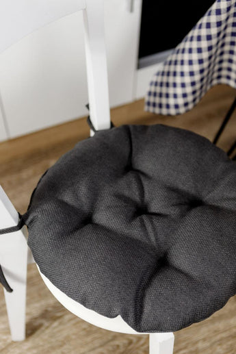 Кругла подушка на стілець LEON чорна ПРОВАНС, D40см 038930