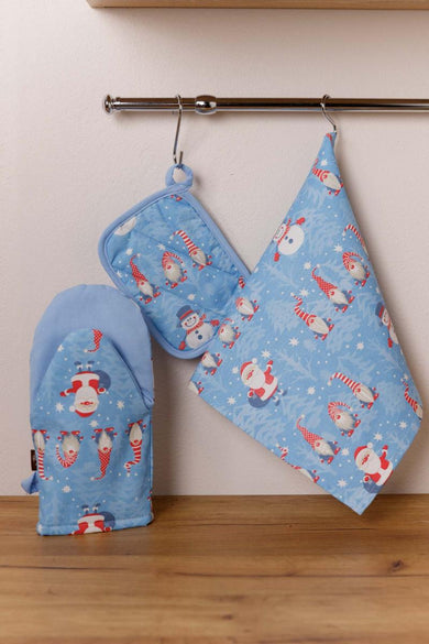 Набір кухонний 3 од.рукавичка, прихватка та рушник Happy Holidays на балкитному ПРОВАНС, 55х45 см 032079