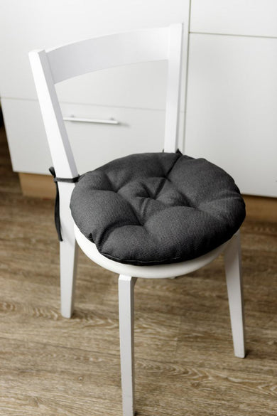 Кругла подушка на стілець LEON графіт ПРОВАНС, D40см 038928