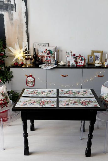 Гобеленова серветка з велюром Снігова зима ПРОВАНС, 30х50см 036440