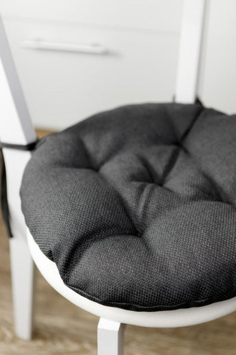 Кругла подушка на стілець LEON графіт ПРОВАНС, D40см 038928