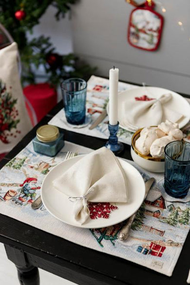 Новорічна доріжка з велюром Снігова зима ПРОВАНС, 40х140см 036431