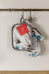 Набір рукавичка та прихватка Сині квіти ПРОВАНС, 29х15см 038843