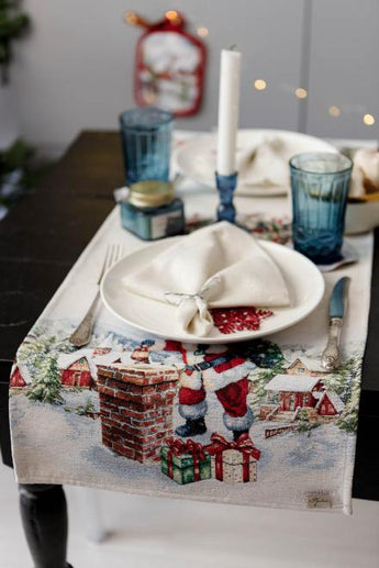 Новорічна доріжка з велюром Снігова зима ПРОВАНС, 40х140см 036431