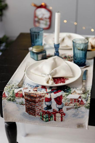 Новорічна доріжка з велюром Снігова зима ПРОВАНС, 40х140см 036431