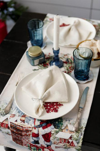 Новорічна доріжка з велюром Снігова зима ПРОВАНС, 40х140см 036431