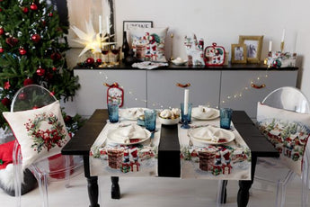 Новорічна доріжка з велюром Снігова зима ПРОВАНС, 35х100см 036438