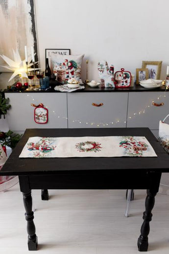 Новорічна доріжка з велюром Снігова зима ПРОВАНС, 35х100см 036438