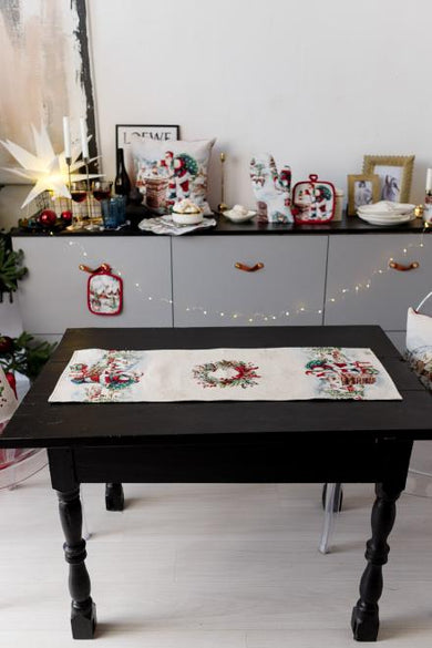 Новорічна доріжка з велюром Снігова зима ПРОВАНС, 40х140см 036431