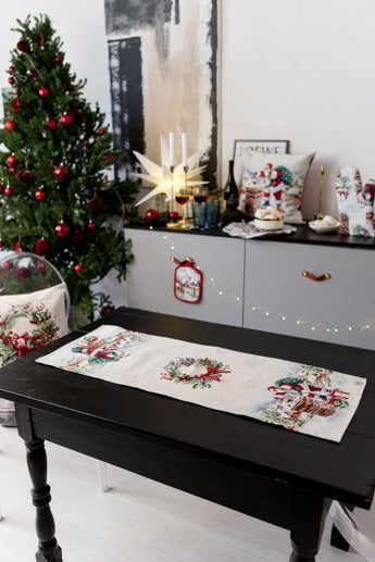 Новорічна доріжка з велюром Снігова зима ПРОВАНС, 35х100см 036438