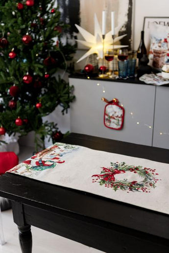 Новорічна доріжка з велюром Снігова зима ПРОВАНС, 40х140см 036431