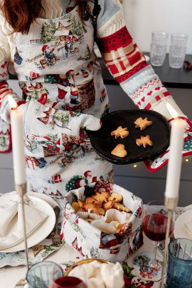 Новорічний гобеленовий фартух з велюром Снігова зима ПРОВАНС, універсальний 037848