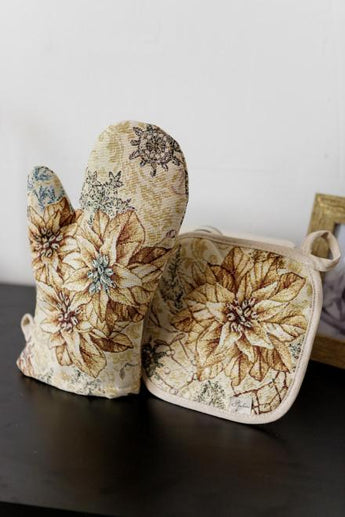 Новорічна гобеленова рукавичка Золоте свято ПРОВАНС, 33х16см 037831