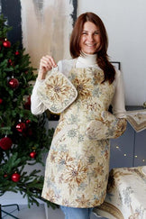 Гобеленова новорічна кухонна прихватка Золоте свято ПРОВАНС, 20х20см 037829