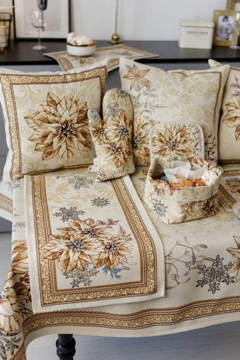 Гобеленова новорічна кухонна прихватка Золоте свято ПРОВАНС, 20х20см 037829