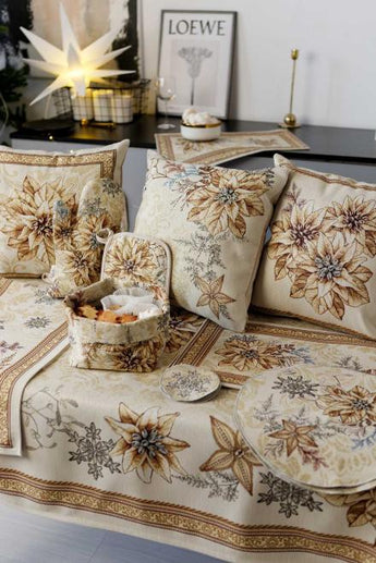 Наволочка гобеленова новорічна Квітка ПРОВАНС, 45х45см 036962