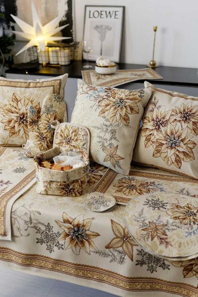 Наволочка гобеленова новорічна Квітка ПРОВАНС, 45х45см 036962